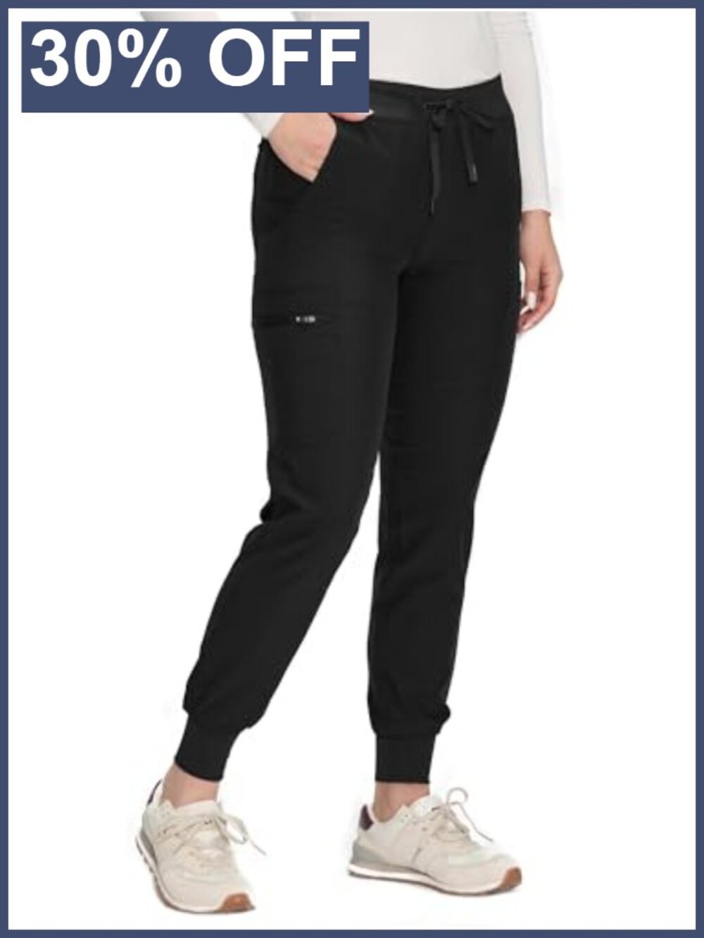 COZYFIT Women's Scrub Pants Drawstring Cargo Medical Workwear 7-Pocket Stretch